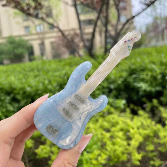 Rock Star - Sedefli Buz Mavisi Elektro Gitar Toka (Işıltılı Tasarım