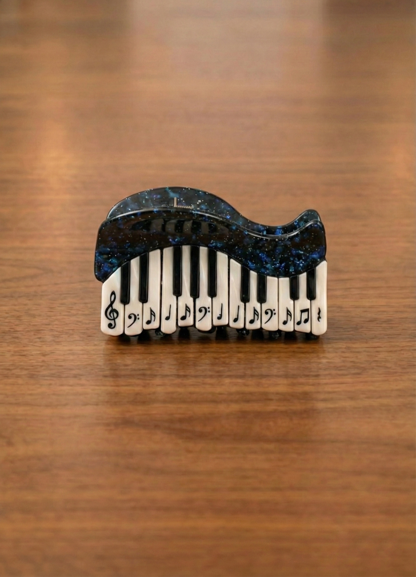 Gece Müziği - Galaxy Desenli Piyano Tuşları Tasarım Mandal Toka